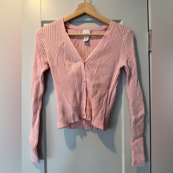 H&M Pink Rib-knit Cardigan - Picture 2 of 3